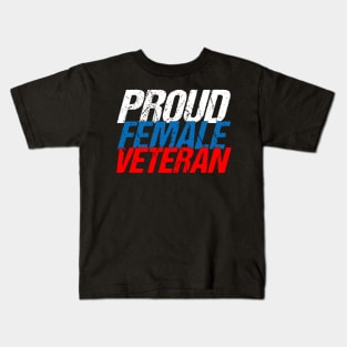 Proud Female Veteran Kids T-Shirt